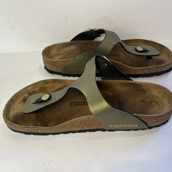 Birkenstock Gizeh Graceful‎ Sandal Taupe W/ Gold Hardware EU 38, US 8, UK 10 - Picture 5 of 6